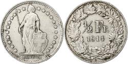 World Coins - Switzerland, 1/2 Franc, 1914, Bern, Silver,