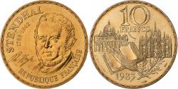 World Coins - France, 10 Francs, Stendhal, 1983, Paris, Tranche B, Nickel-Bronze,