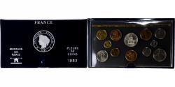 World Coins - France, Coffret 1 c. à 100 frs., 1983, MDP, série FDC,