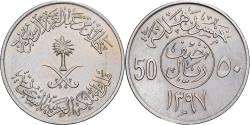 World Coins - Saudi Arabia, UNITED KINGDOMS, 50 Halala, 1/2 Riyal, 1976/AH1397, Copper-nickel