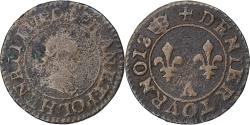 World Coins - France, Henri III, Denier Tournois, Paris, Crown, Copper,