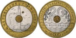 World Coins - France, 20 Francs, Jeux Méditerranéens, 1993, Pessac, Bimetallic,