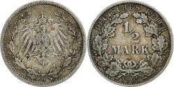 World Coins - Coin, GERMANY - EMPIRE, 1/2 Mark, 1907, Berlin, , Silver, KM:17