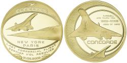 World Coins - France, Medal, Adieu au Concorde, Dernier Vol New-York/Paris, 2003, Copper Gilt