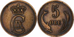 World Coins - Denmark, Christian IX, 5 Öre, 1874, Copenhagen, Bronze, , KM:794.1