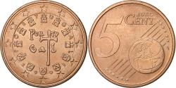 World Coins - Portugal, 5 Euro Cent, 2008, Lisbon, Copper Plated Steel,