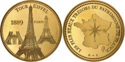 World Coins - France, Medal, Tour Eiffel, Copper-Nickel Gilt,