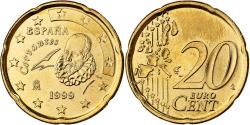 World Coins - Spain, 20 Centimes, Miguel de Cervantes, 2002, Madrid, Nordic gold,
