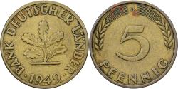 World Coins - Germany, 5 Pfennig, 1949, Munich, Brass Clad Steel, , KM:107
