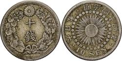 World Coins - Japan, Mutsuhito, 10 Sen, Meiji Era, Yr. 44 (1911), Silver,