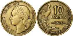 World Coins - France, 10 Francs, Guiraud, 1954, Paris, Aluminum-Bronze,