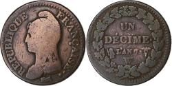 World Coins - France, Decime, Dupré, AN 7 (1798-1799), Lille, Bronze, , Gadoury:187