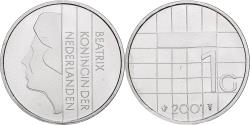 World Coins - Netherlands, Beatrix, 1 Gulden, 2001, Utrecht, Nickel, , KM:205