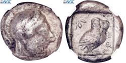Ancient Coins - Attica, Tetradrachm, 510-500/490 BC, Athens, Very rare, Silver, NGC, V(20-25)
