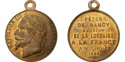 World Coins - France, Medal, Napoléon III, Fêtes de Nancy, 1866, Brass,