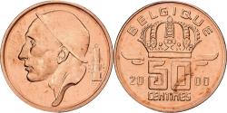 World Coins - Belgium, Albert II, 50 Centimes, Mineur, 2000, Brussels, Bronze,