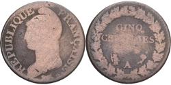 World Coins - Coin, France, Dupré, 5 Centimes, Paris, , Copper, Gadoury:126/126a