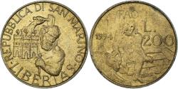 World Coins - Coin, San Marino, 200 Lire, 1994, Rome, , Aluminum-Bronze, KM:313