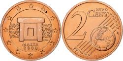 World Coins - Malta, 2 Euro Cent, 2008, Paris, Copper Plated Steel, , KM:126