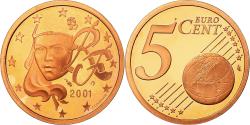 World Coins - France, 5 Euro Cent, 2001, Proof, , Copper Plated Steel, KM:1284