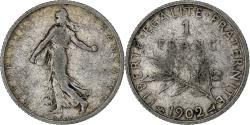 World Coins - France, Franc, Semeuse, 1902, Paris, Silver, , Gadoury:467, KM:844.1
