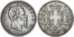 World Coins - Coin, Italy, Vittorio Emanuele II, 5 Lire, 1865, Naples, , Silver