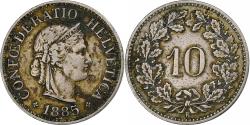 World Coins - Switzerland, 10 Rappen, Libertas, 1885, Bern, Copper-nickel, , KM:27