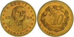 World Coins - Estonia, 10 Euro Cent, Fantasy euro patterns, Essai-Trial, Proof, 2004, Brass