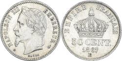 World Coins - Coin, France, Napoleon III, Napoléon III, 50 Centimes, 1867, Strasbourg