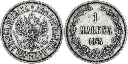 World Coins - Coin, Finland, Alexander II, Markka, 1874, Helsinki, , Silver, KM:3.2