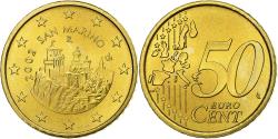 World Coins - San Marino, 50 Euro Cent, 2002, , Brass, KM:445