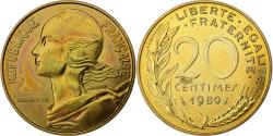 World Coins - France, 20 Centimes, Marianne, 1980, MDP, série FDC, Bronze-Aluminium