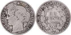 World Coins - Coin, France, Cérès, 50 Centimes, 1872, Bordeaux, , Silver, KM:834.2