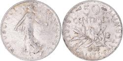 World Coins - Coin, France, Semeuse, 50 Centimes, 1909, Paris, , Silver, KM:854