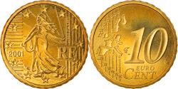 World Coins - Coin, France, 10 Euro Cent, 2001, Paris, Proof, , Brass, KM:1285