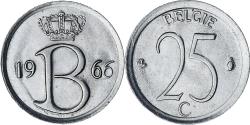 World Coins - Belgium, 25 Centimes, 1966, Brussels, Copper-nickel, , KM:154.1
