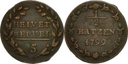 World Coins - Coin, Switzerland, 1/2 Batzen, 1799, , Billon, KM:A5