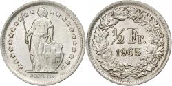 World Coins - Switzerland, 1/2 Franc, 1965, Bern, Silver,