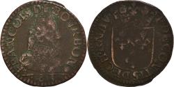 World Coins - Coin, FRENCH STATES, CHATEAU-RENAUD, François de Bourbon, Liard, 1614, Fauté