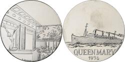 World Coins - France, Medal, Les Grands Transatlantiques, Queen Mary, Copper-nickel, C.