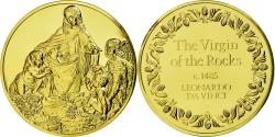 World Coins - France, Medal, La Vierge au Rocher, Leonard de Vinci, , Vermeil