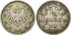 World Coins - Coin, GERMANY - EMPIRE, 1/2 Mark, 1906, Hambourg, , Silver, KM:17