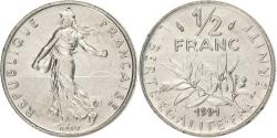 World Coins - France, 1/2 Franc, Semeuse, 1991, Paris, Nickel, , Gadoury:429