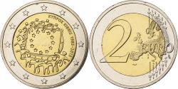 World Coins - Cyprus, 2 Euro, 30 ans du drapeau de l'UE, 2015, Bi-Metallic,