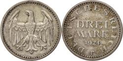 World Coins - Coin, GERMANY, WEIMAR REPUBLIC, 3 Mark, 1924, Stuttgart, , Silver