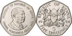 World Coins - Kenya, 5 Shillings, 1994, British Royal Mint, Nickel plated steel,