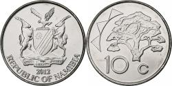 World Coins - Namibia, 10 Cents, 2012, Nickel plated steel,