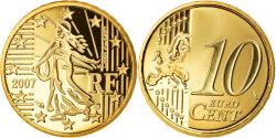 World Coins - France, 10 Euro Cent, 2007, Paris, Proof, , Brass, Gadoury:4b., KM:1410