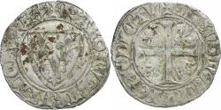 World Coins - France, Charles VI, Blanc Guénar, 1389-1422, Troyes, Billon,