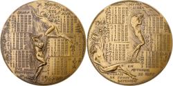 World Coins - France, Medal, Calendrier, Adam et Eve, 1968, Bronze, Corbin,